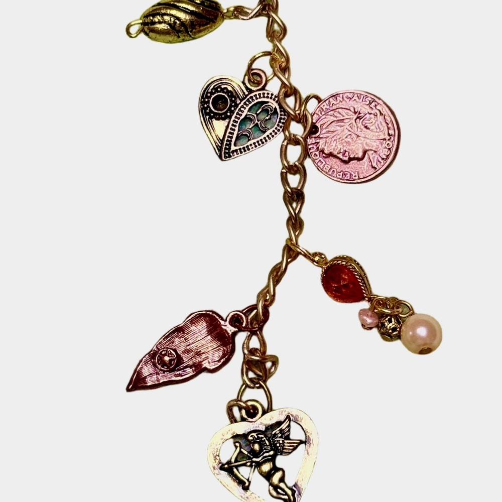 Rose Coin Bag Charm Keychain Handmade | One of a Kind | Crystal Accessory